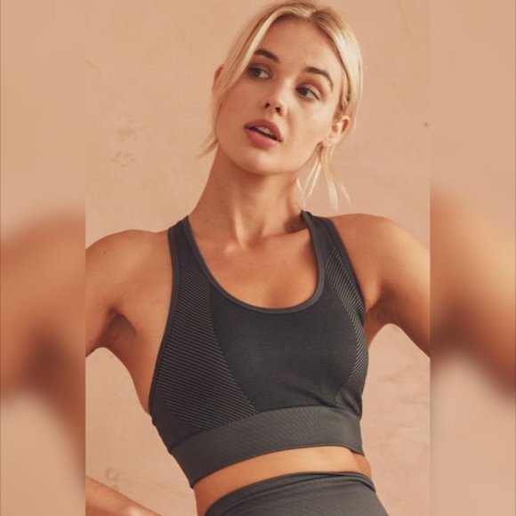 Mono B Other - Chevron Track Seamless Hybrid Racerback Sports Bra